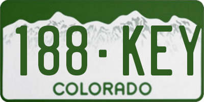 CO license plate 188KEY