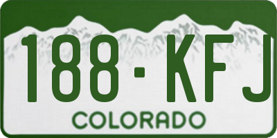 CO license plate 188KFJ