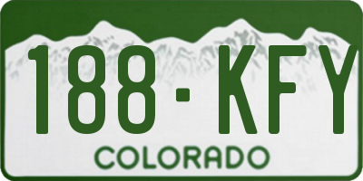 CO license plate 188KFY