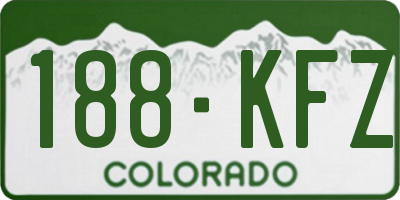 CO license plate 188KFZ