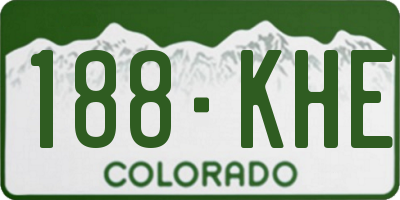CO license plate 188KHE