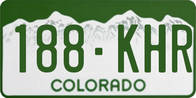 CO license plate 188KHR