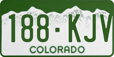 CO license plate 188KJV