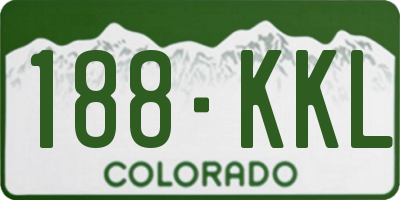 CO license plate 188KKL