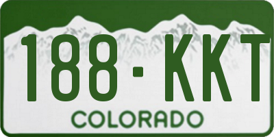 CO license plate 188KKT