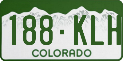 CO license plate 188KLH