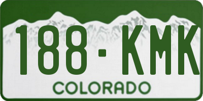 CO license plate 188KMK