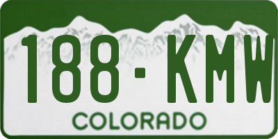 CO license plate 188KMW