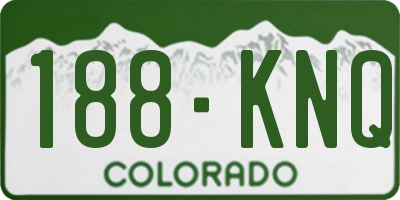 CO license plate 188KNQ