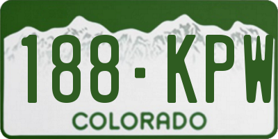 CO license plate 188KPW