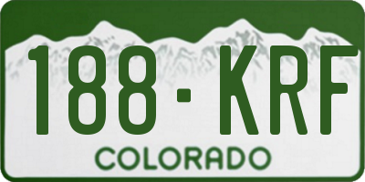 CO license plate 188KRF