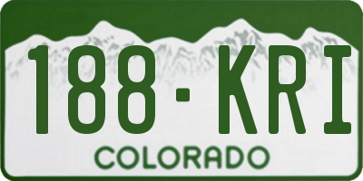 CO license plate 188KRI