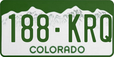 CO license plate 188KRQ
