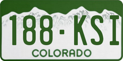 CO license plate 188KSI