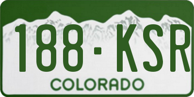 CO license plate 188KSR