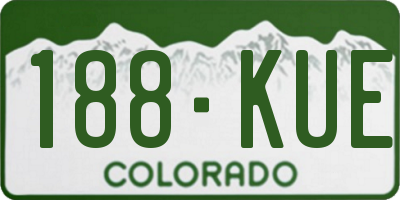 CO license plate 188KUE