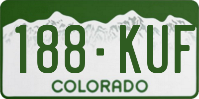 CO license plate 188KUF