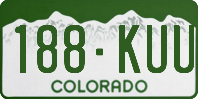 CO license plate 188KUU