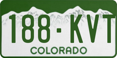 CO license plate 188KVT