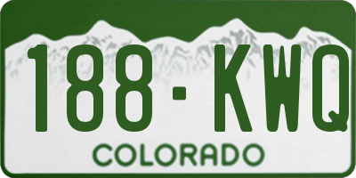 CO license plate 188KWQ