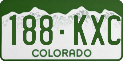 CO license plate 188KXC