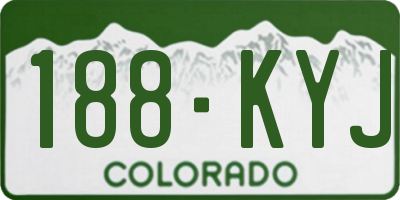 CO license plate 188KYJ