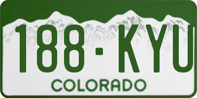 CO license plate 188KYU