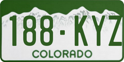 CO license plate 188KYZ