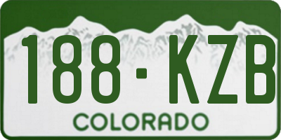 CO license plate 188KZB