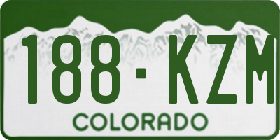 CO license plate 188KZM