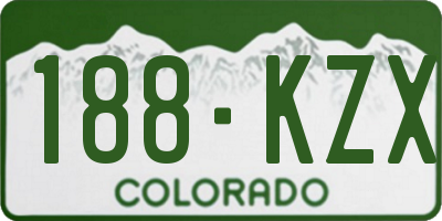 CO license plate 188KZX
