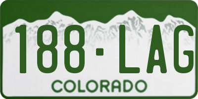CO license plate 188LAG