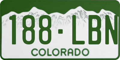 CO license plate 188LBN