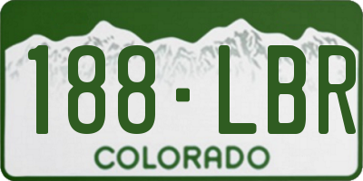 CO license plate 188LBR