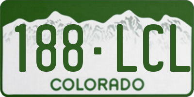 CO license plate 188LCL