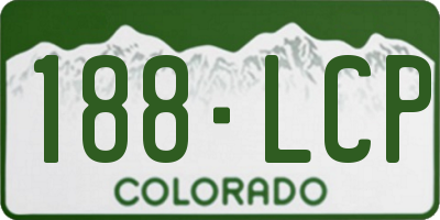 CO license plate 188LCP