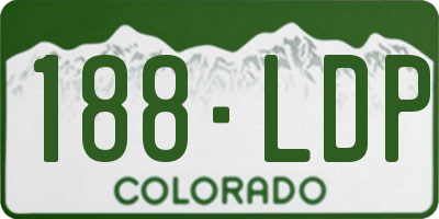 CO license plate 188LDP