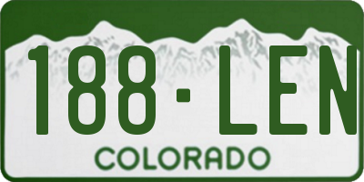 CO license plate 188LEN