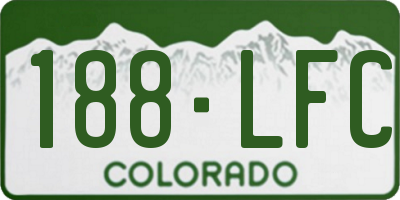 CO license plate 188LFC