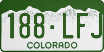 CO license plate 188LFJ