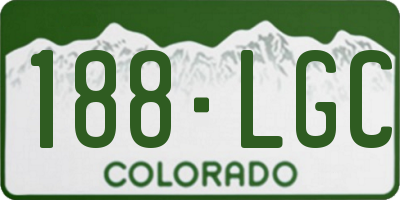 CO license plate 188LGC