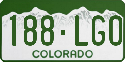 CO license plate 188LGO