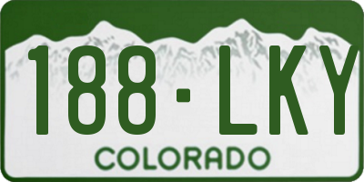 CO license plate 188LKY