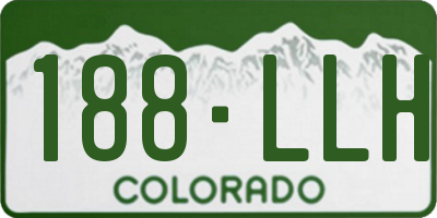 CO license plate 188LLH