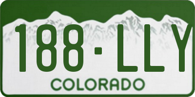 CO license plate 188LLY