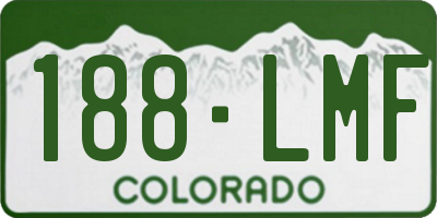 CO license plate 188LMF