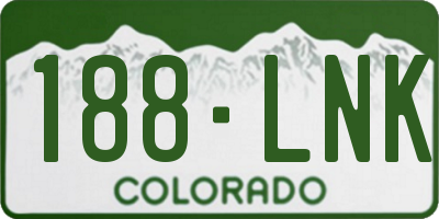 CO license plate 188LNK