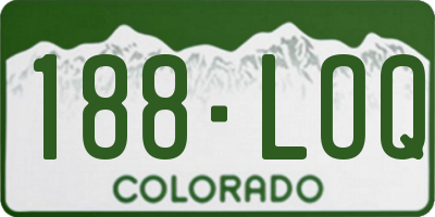 CO license plate 188LOQ