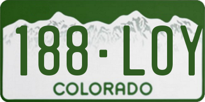 CO license plate 188LOY