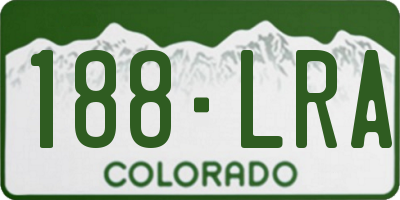CO license plate 188LRA